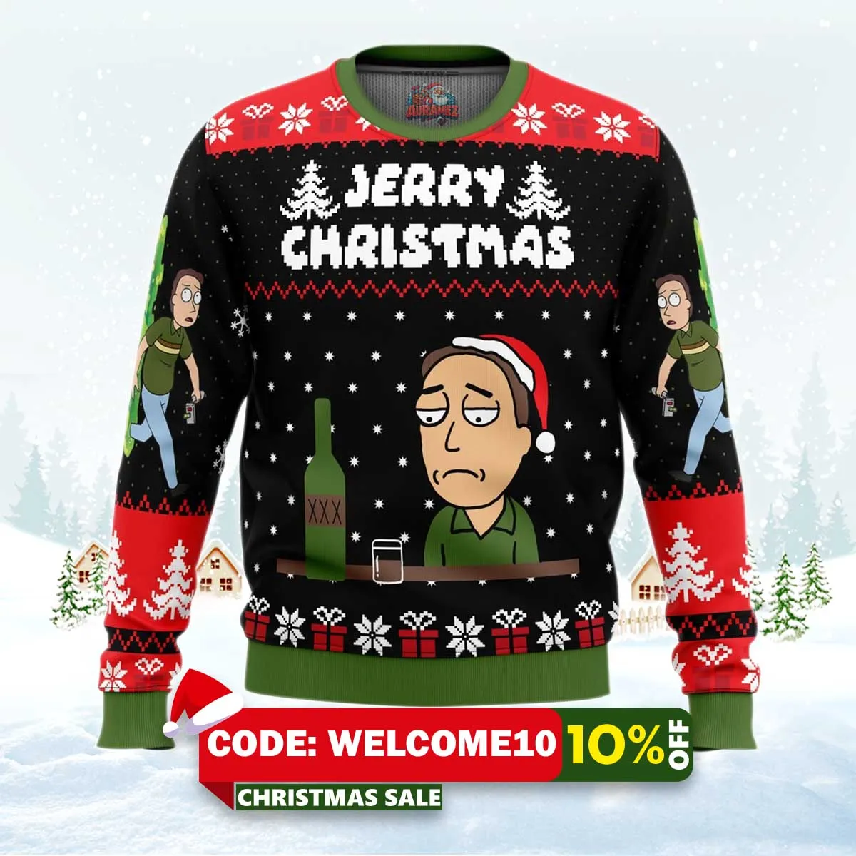 jerry christmas rick and morty ugly christmas sweater 1 jerry christmas rick and morty ugly christmas sweater 1