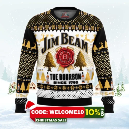 jim beam the bourbon ugly christmas sweater 1