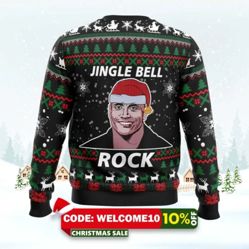 jingle bell rock dwayne johnson ugly christmas sweater 2