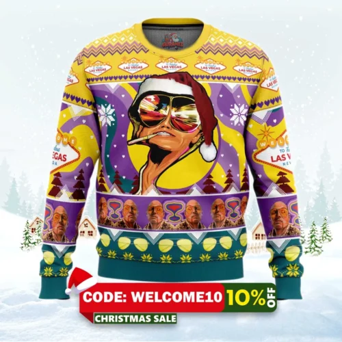 johnny depp fear and loathing ugly christmas sweater 1