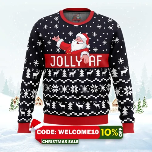 jolly santa claus ugly christmas sweater 1