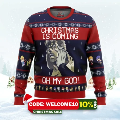 joseph joestar jojo's bizarre adventure ugly christmas sweater 1