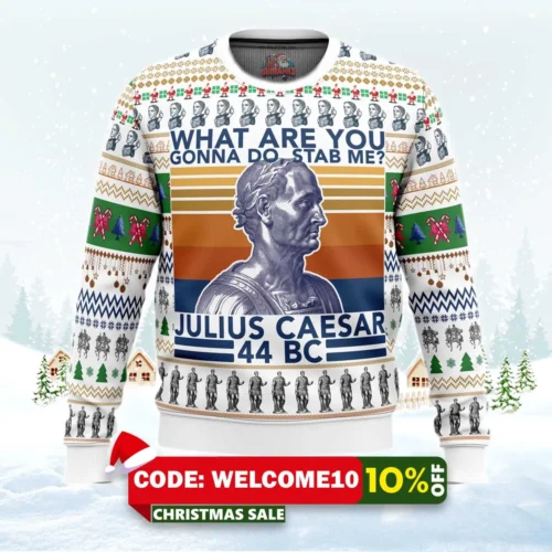 julius caesar ugly christmas sweater 1