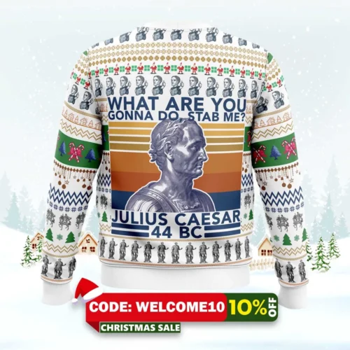 julius caesar ugly christmas sweater 2