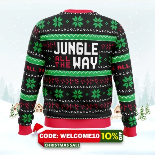 jungle all the way arnold schwarzenegger ugly christmas sweater 2