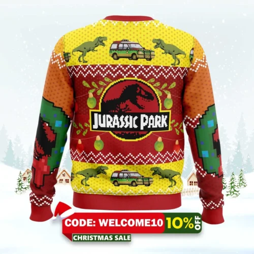 Jurassic Park Ugly Christmas Sweater 1 jurassic park ugly christmas sweater 2