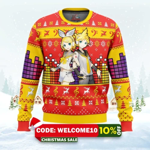 kagamine rin len ugly christmas sweater 1