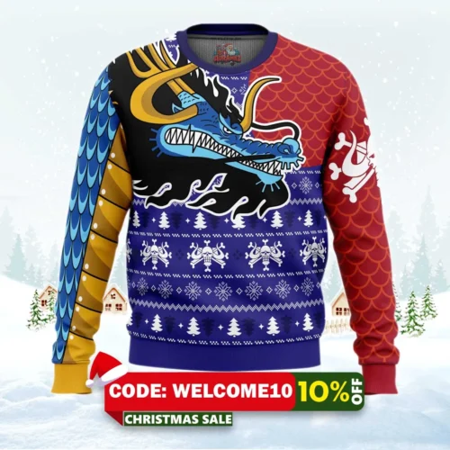 kaido dragon one piece ugly christmas sweater 1