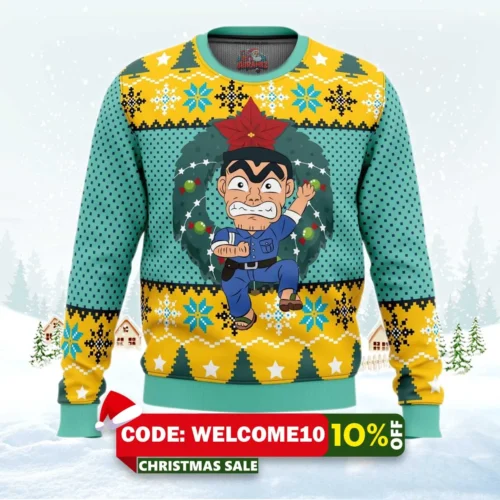 kankichi ryotsu kochikame tokyo beat cops ugly christmas sweater 1