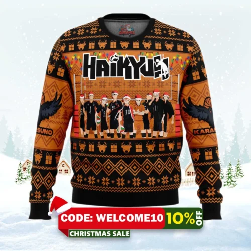 karasuno christmas special haikyu!! ugly christmas sweater 1