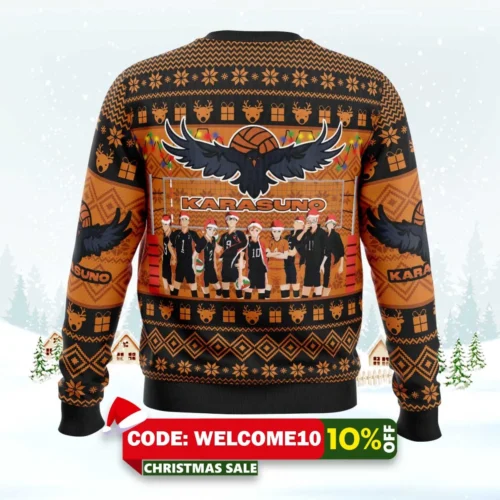 karasuno christmas special haikyu!! ugly christmas sweater 2