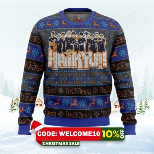 karasuno high haikyuu ugly christmas sweater 1