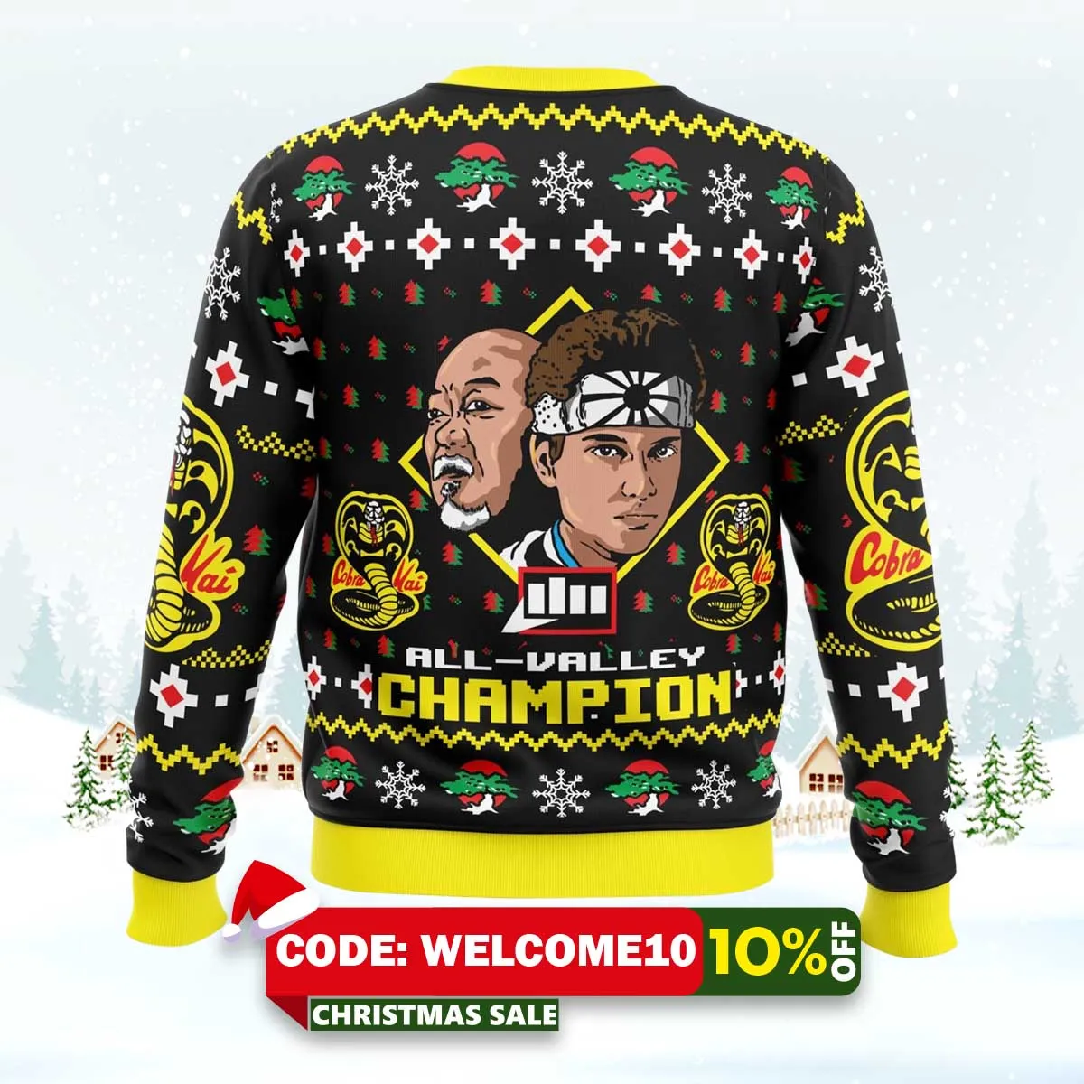 karate kid christmas ugly christmas sweater 2 karate kid christmas ugly christmas sweater 2