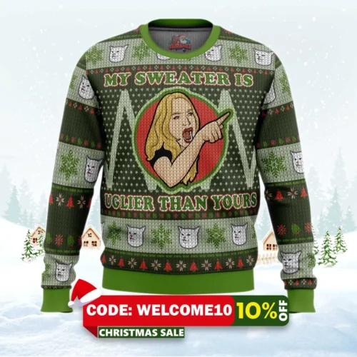 karen yelling at grumpy cat meme ugly christmas sweater 1