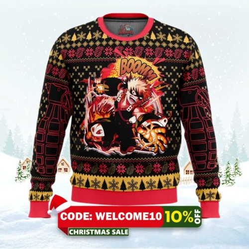 katsuki bakugo my hero academia ugly christmas sweater 1