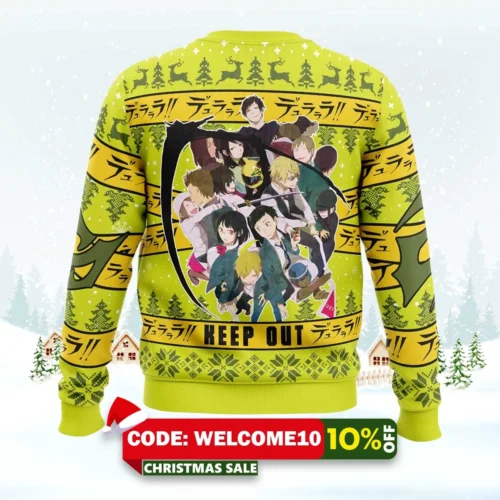 Keep Out Durarara!! Ugly Christmas Sweater 1 keep out durarara!! ugly christmas sweater 2