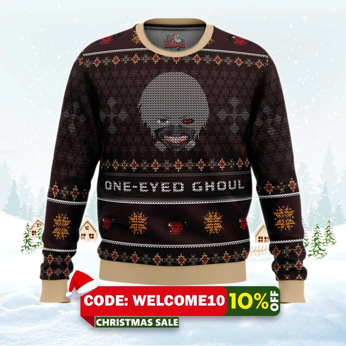 ken kaneki one eyed ghoul tokyo ghoul ugly christmas sweater 1 ken kaneki one eyed ghoul tokyo ghoul ugly christmas sweater 1