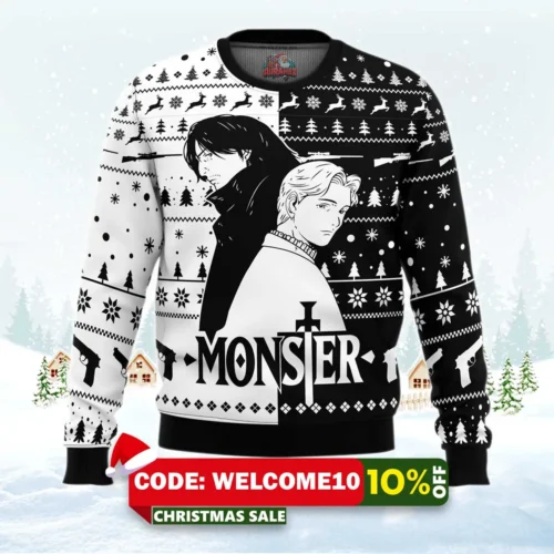 kenzou and johan monster ugly christmas sweater 1