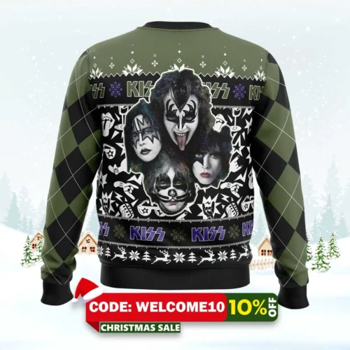 kiss band ugly christmas sweater 2