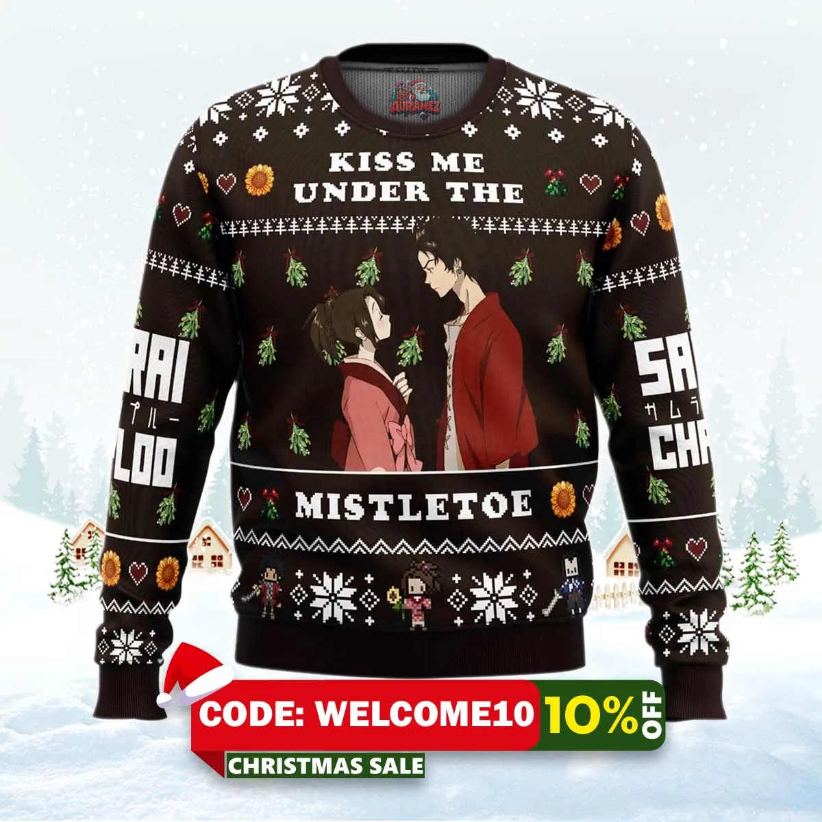 kiss me under the mistletoe samurai champloo sweater 1 kiss me under the mistletoe samurai champloo sweater 1