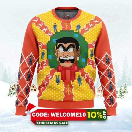 kochikame tokyo beat cops ugly christmas sweater 1