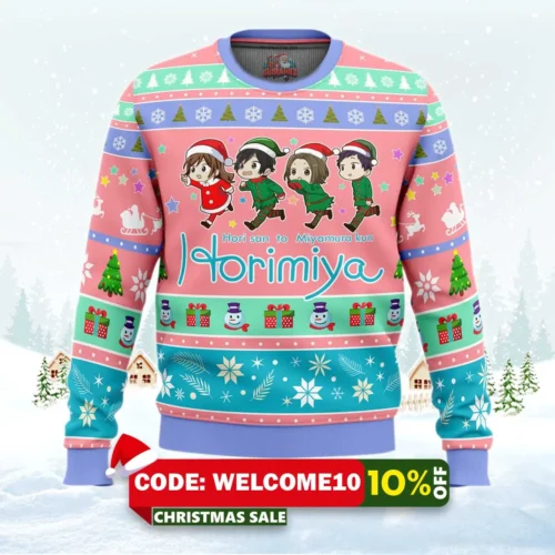 kyouko and friends ugly christmas sweater 1