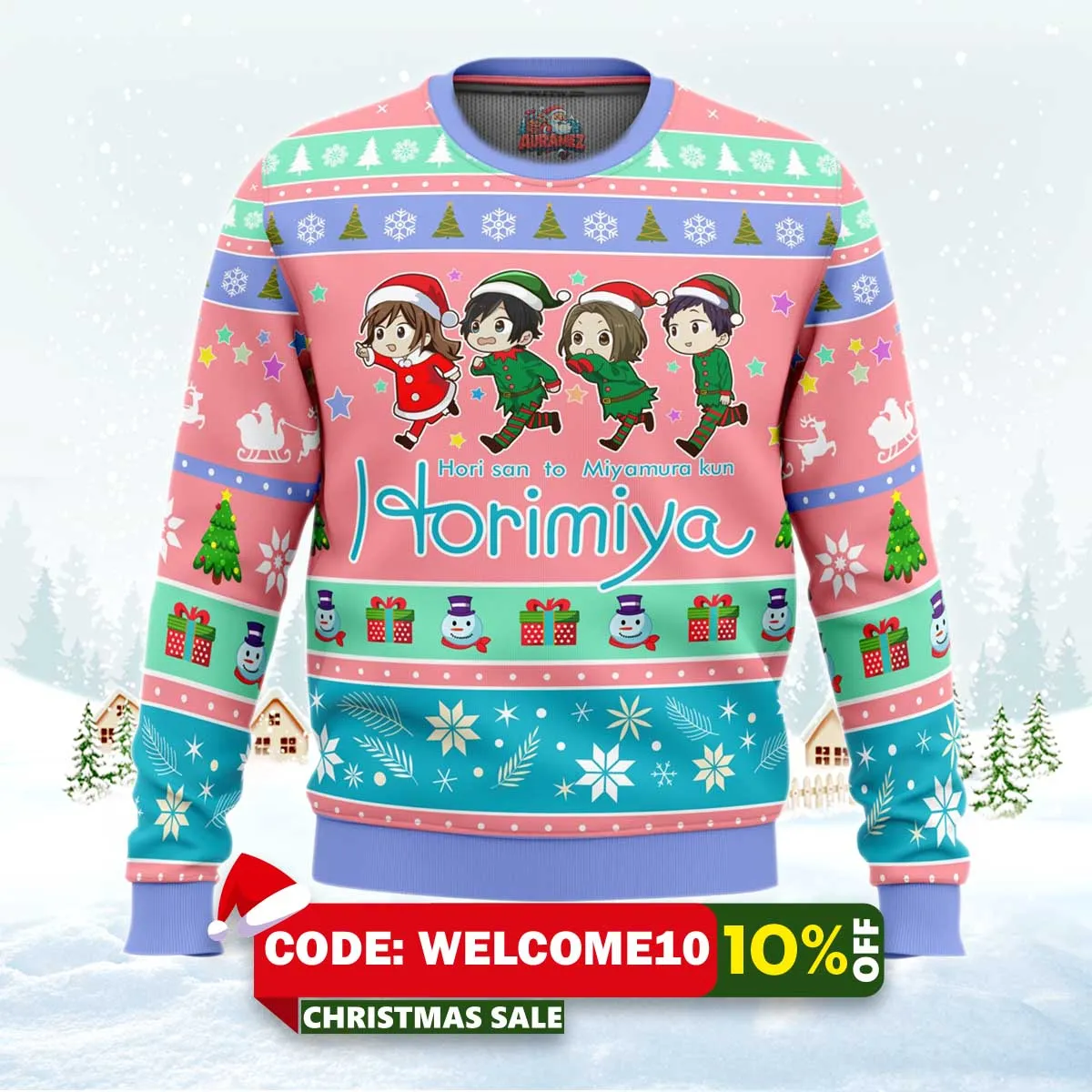 kyouko and friends ugly christmas sweater 1 kyouko and friends ugly christmas sweater 1