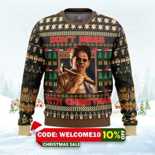 leatherface ugly christmas sweater 1