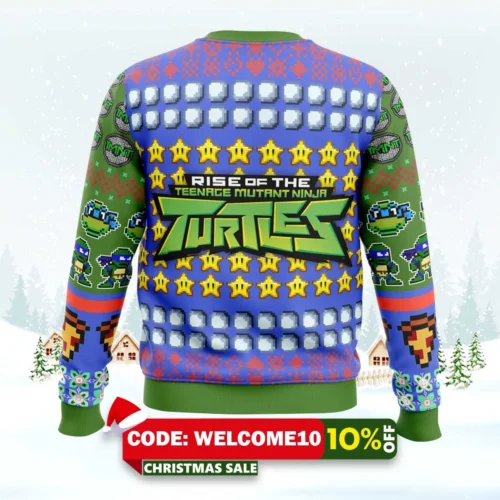 leonardo teenage mutant ninja turtles ugly christmas sweater 2