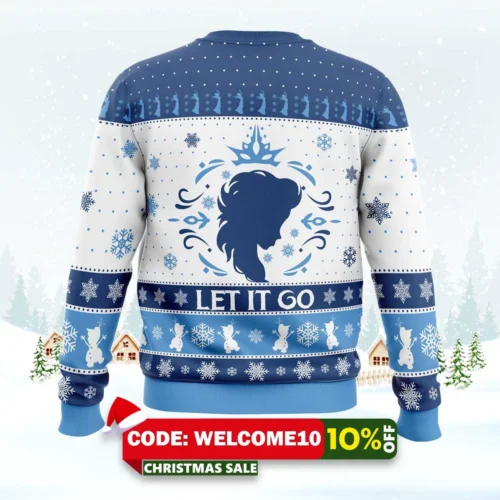 let it go elsa frozen disney ugly christmas sweater 2