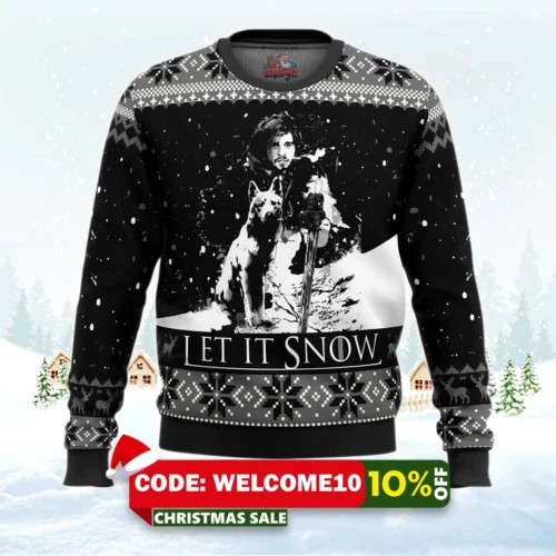 let it snow game of thrones ugly christmas sweater 1