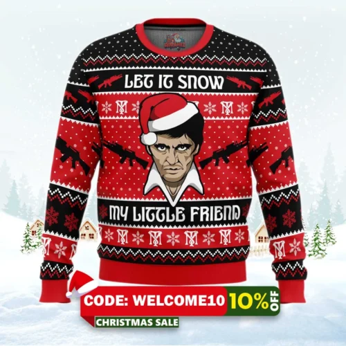 let it snow scarface ugly christmas sweater 1