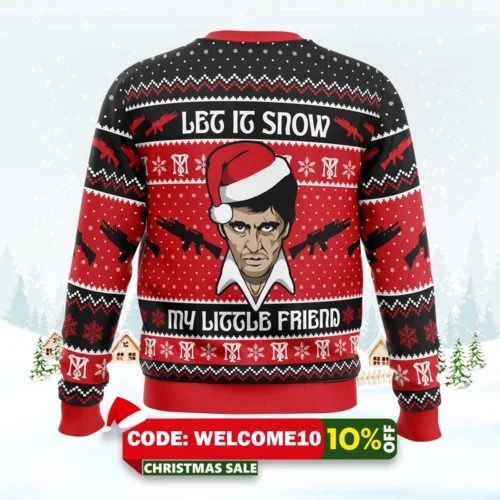 let it snow scarface ugly christmas sweater 2