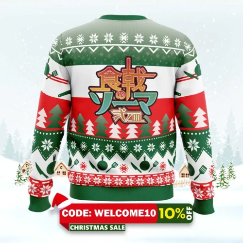 let's cook food wars ugly christmas sweater 2