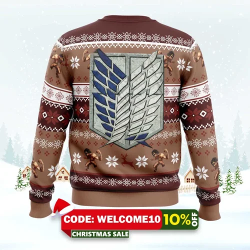levi ackerman attack on titan ugly christmas sweater 2