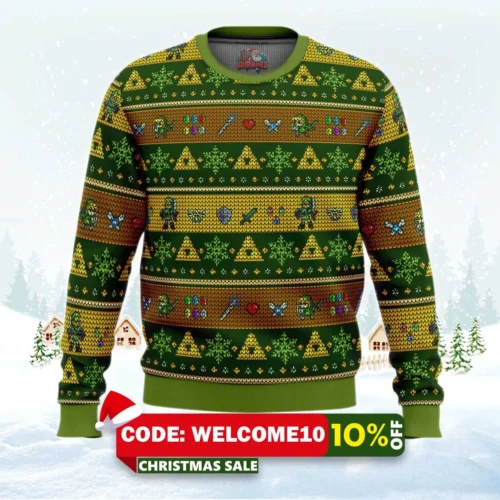 link adventure legend of zelda ugly christmas sweater 1