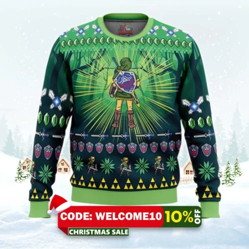 link legend of zelda ugly christmas sweater 1
