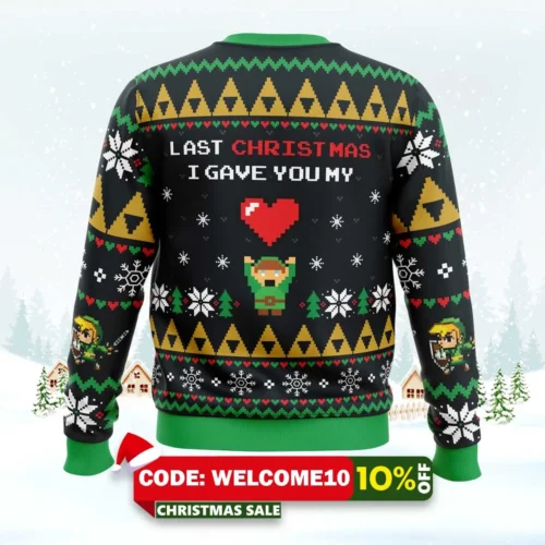Link To My Heart Legend Of Zelda Ugly Christmas Sweater 1 link to my heart legend of zelda ugly christmas sweater 2