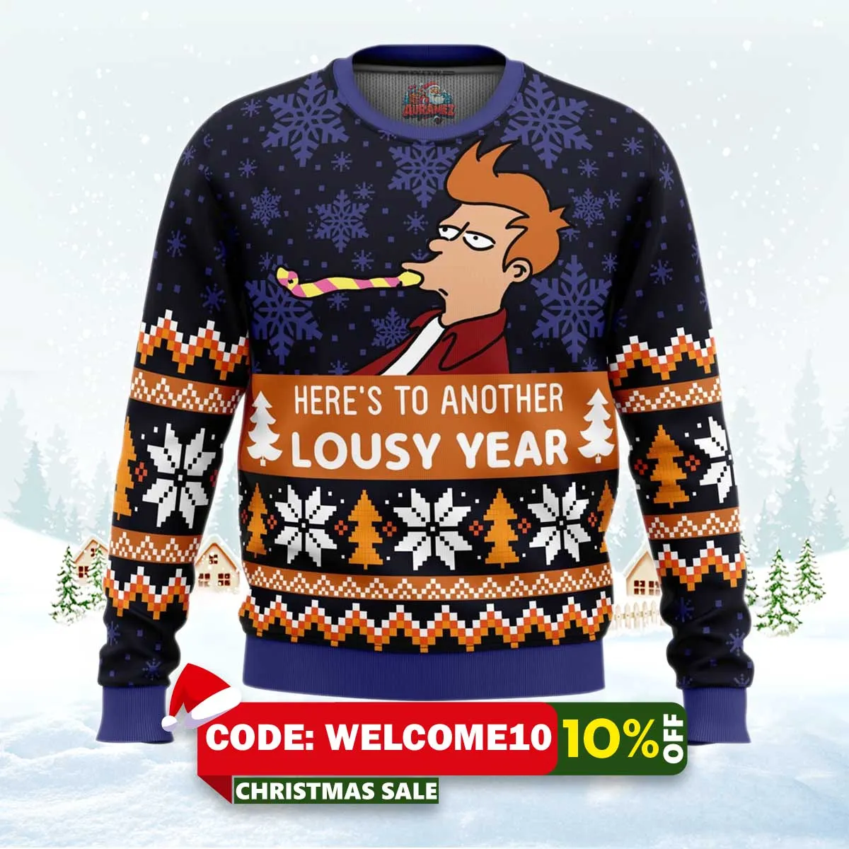lousy year futurama ugly christmas sweater 1 lousy year futurama ugly christmas sweater 1