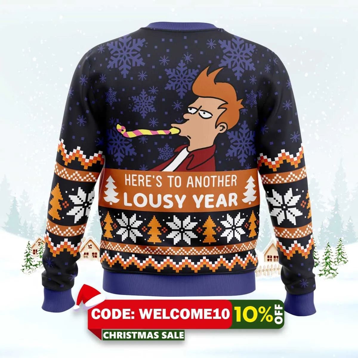 lousy year futurama ugly christmas sweater 2 lousy year futurama ugly christmas sweater 2
