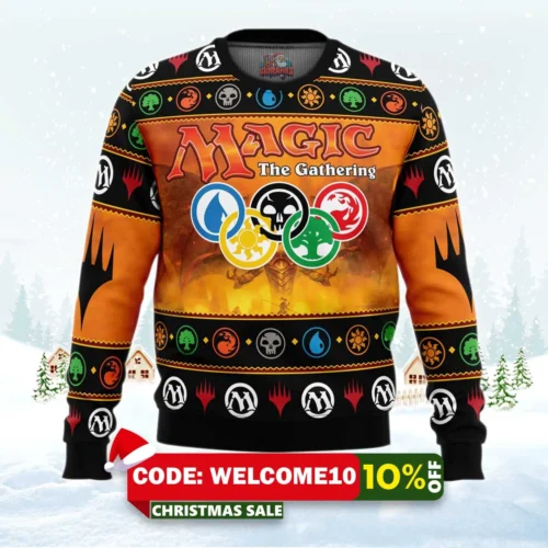 magic arena v3 magic the gathering ugly christmas sweater 1