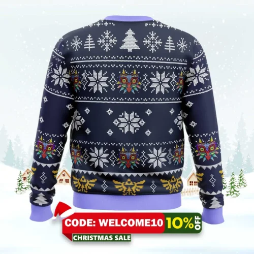 Majora'S Mask Legend Of Zelda Ugly Christmas Sweater 1 majora's mask legend of zelda ugly christmas sweater 2