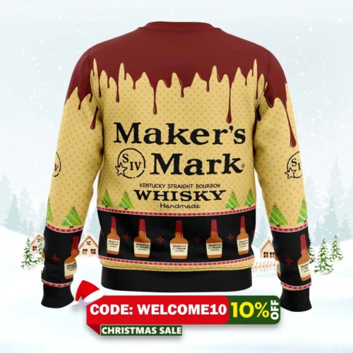 maker's mark whisky ugly christmas sweater 2