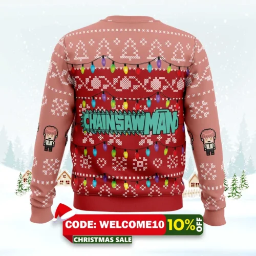makima chainsaw man ugly christmas sweater 2