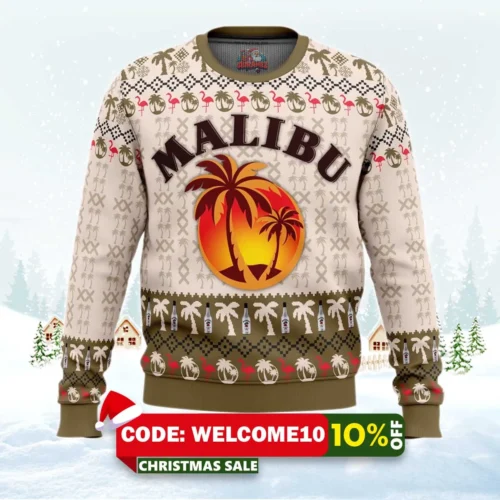 malibu rum ugly christmas sweater 1
