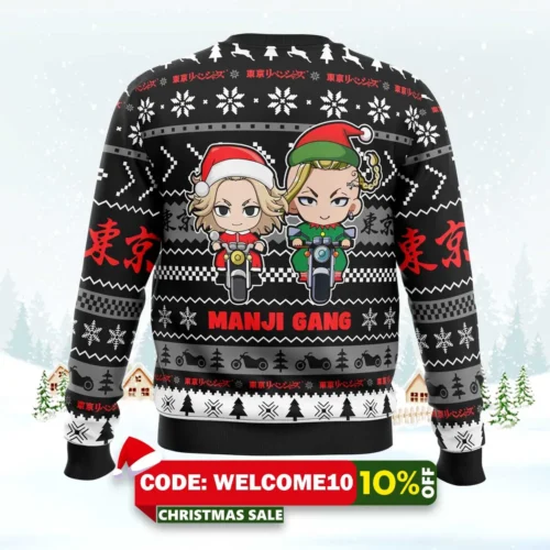 manji gang tokyo revengers ugly christmas sweater 2
