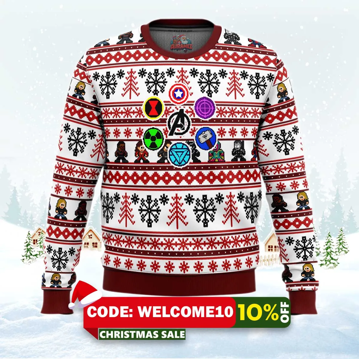 marvel avengers retro ugly christmas sweater 1 marvel avengers retro ugly christmas sweater 1