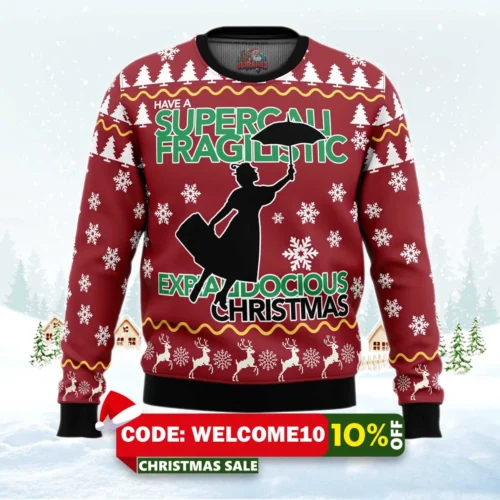 mary poppins ugly christmas sweater 1