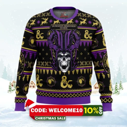 master's guide dungeons and dragons ugly christmas sweater 1