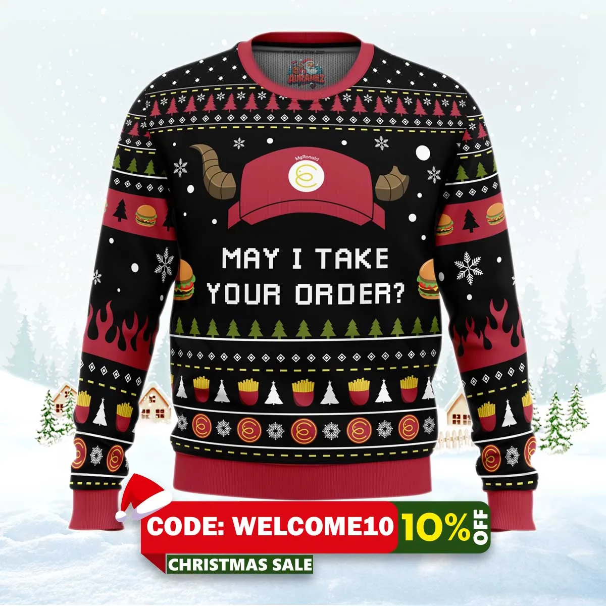 may i take your order the devil is a part timer ugly christmas sweater 1 may i take your order the devil is a part timer ugly christmas sweater 1